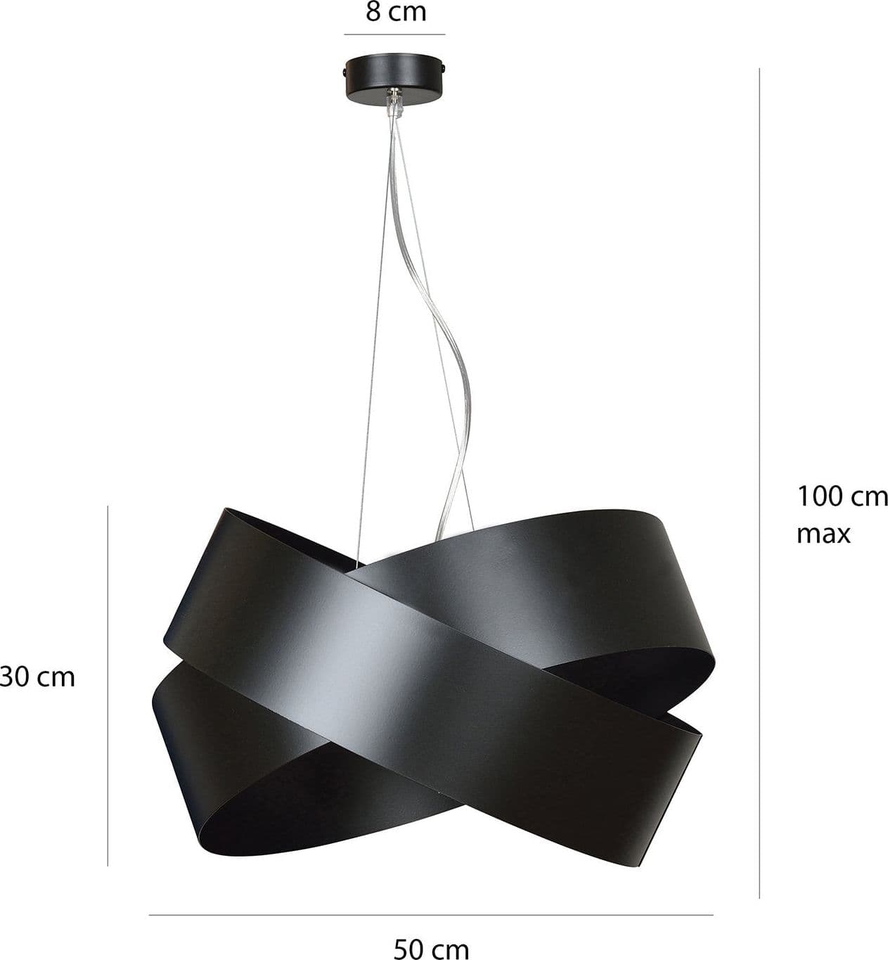 Sospensione Moderna 1 Luce In Fasce Di Acciaio Nero in Lampade a sospensione LuceArt - Montecorvino Pugliano, commercioVirtuoso.it