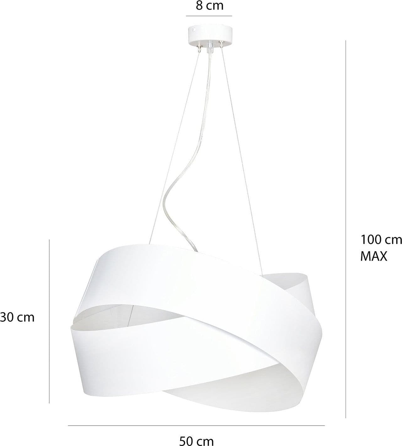 Sospensione Moderna 1 Luce In Fasce Di Acciaio Bianco in Lampade a sospensione LuceArt - Montecorvino Pugliano, commercioVirtuoso.it