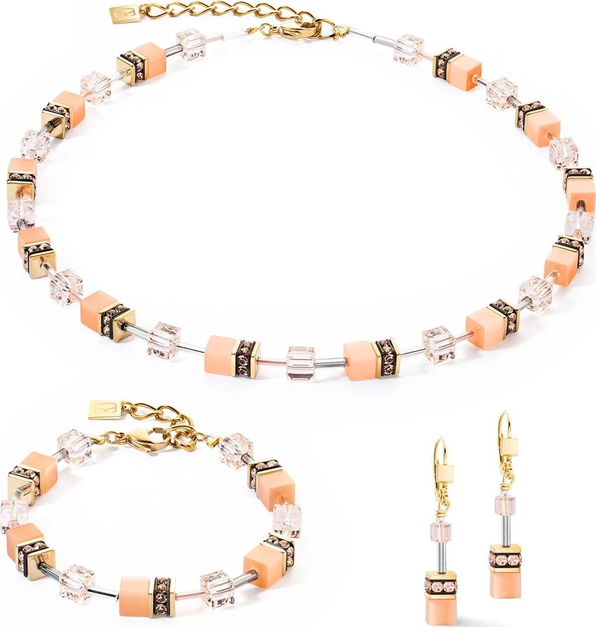 Coeur de Lion - Orecchini GeoCUBE Iconic Mono Oro Apricot Crush in Orecchini Alba Gioielli - Casoria, commercioVirtuoso.it