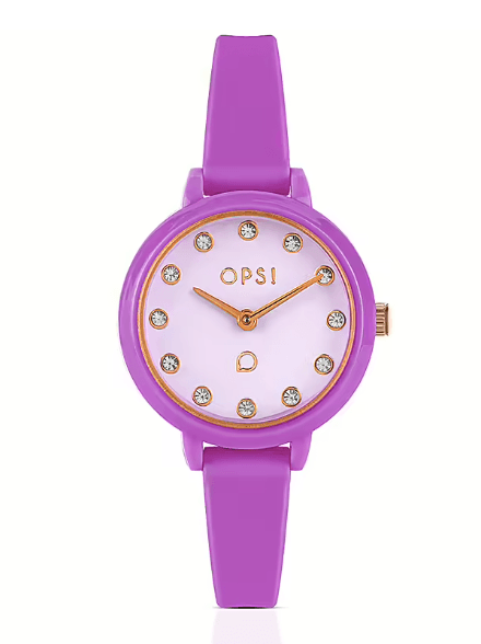 Ops Object - Orologio PRECIOUS ROUND con cinturino in silicone viola