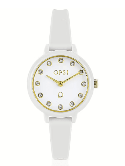 Ops Object - Orologio PRECIOUS ROUND con cinturino in silicone bianco