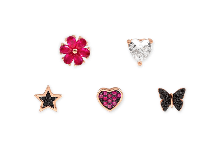 NOMINATION - SET 5 ORECCHINI SWEETROCK NATURE ORO ROSA