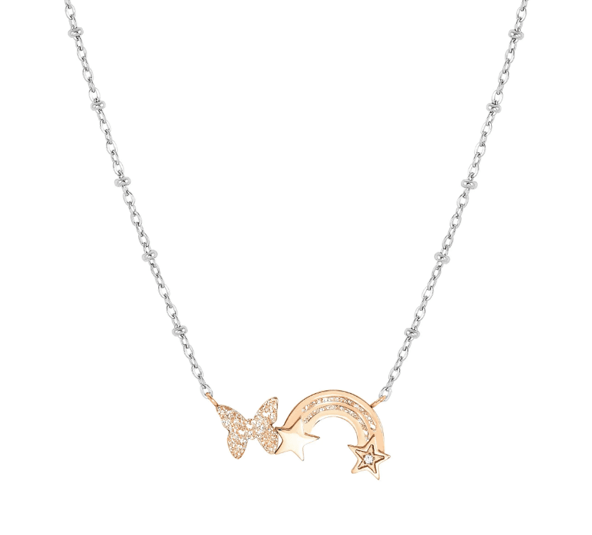 NOMINATION - COLLANA HAPPYWORLD ARCOBALENO E FARFALLA