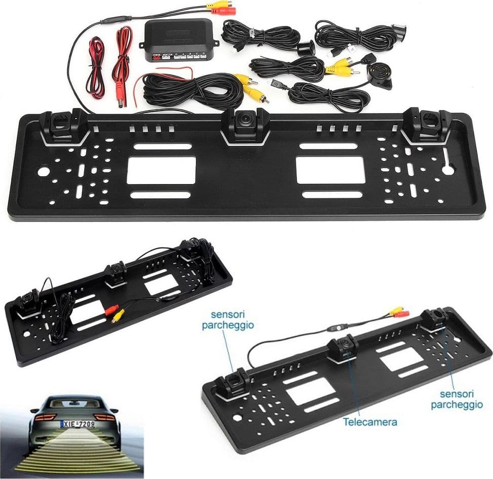 Monitor Portatarga Con Telecamera E Sensori Di Parcheggio Monitor Da 4.3" Elettronica/Elettronica per veicoli/Elettronica per auto/Telecamera posteriore Trade Shop italia - Napoli, Commerciovirtuoso.it