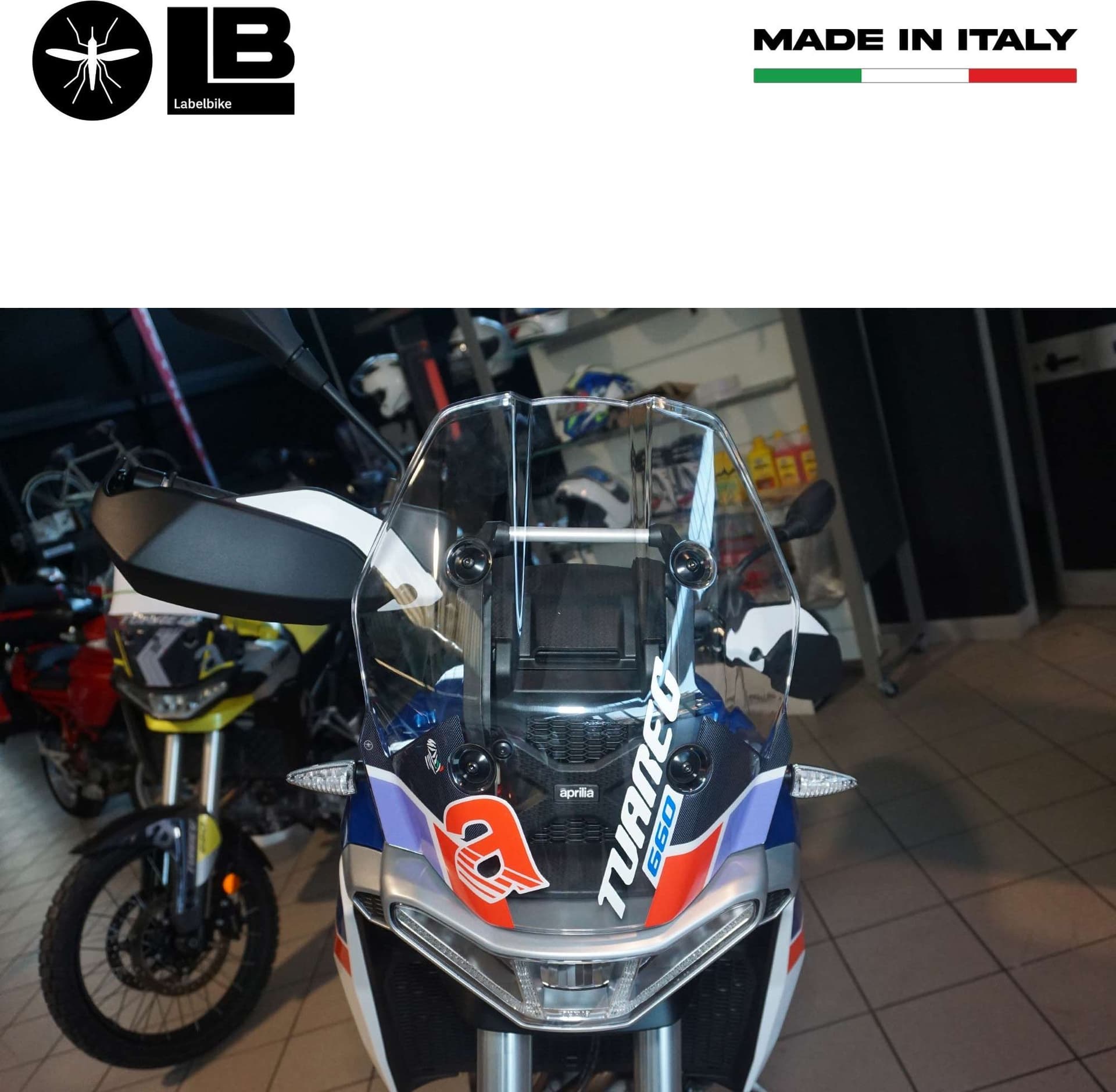Kit completo adesivi 3D per moto compatibili con Aprilia Tuareg 660 Indaco 2022 in Decalcomanie adesivi e magneti LabelBike - Bibbiano, commercioVirtuoso.it