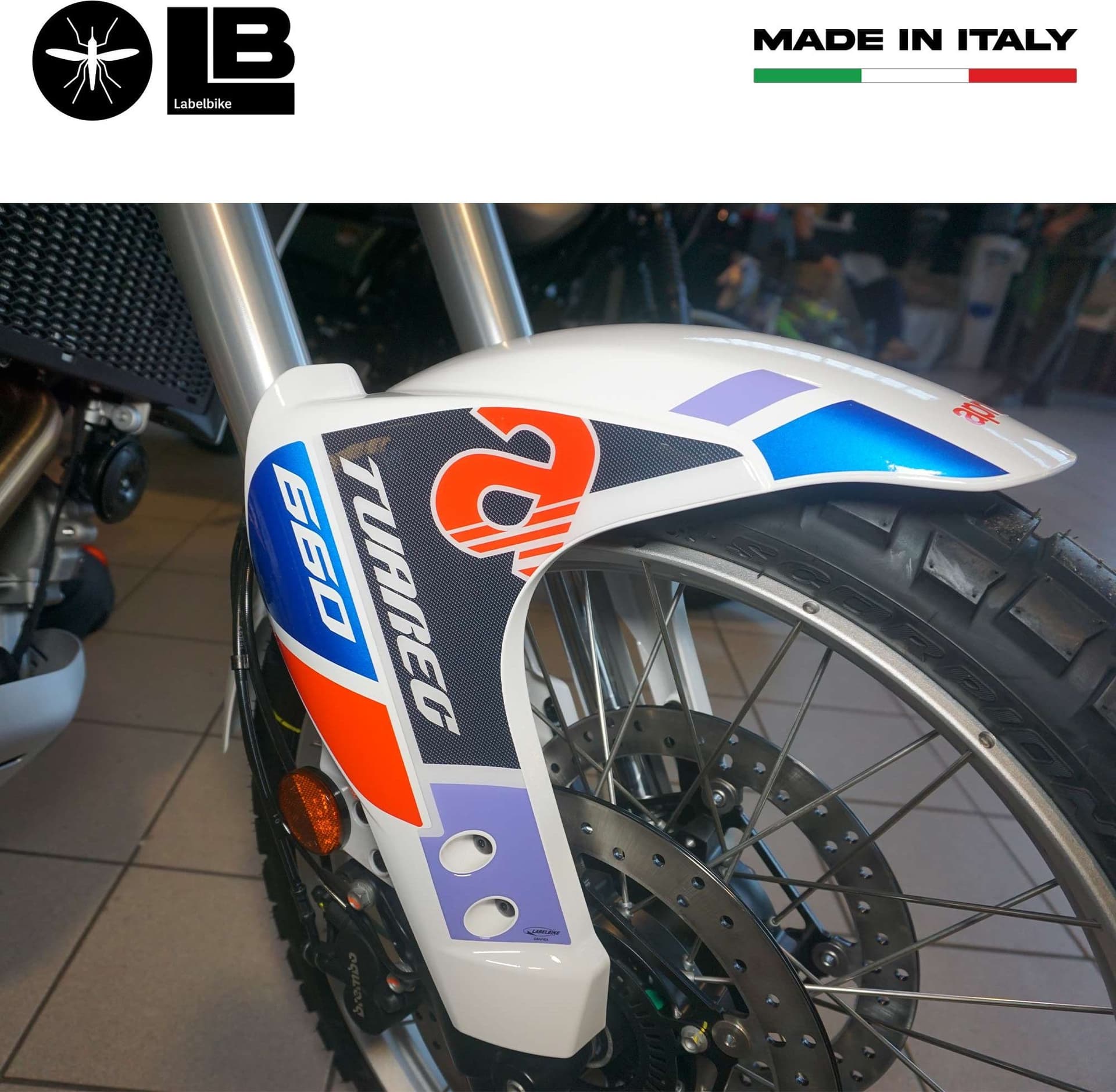 Kit completo adesivi 3D per moto compatibili con Aprilia Tuareg 660 Indaco 2022 in Decalcomanie adesivi e magneti LabelBike - Bibbiano, commercioVirtuoso.it