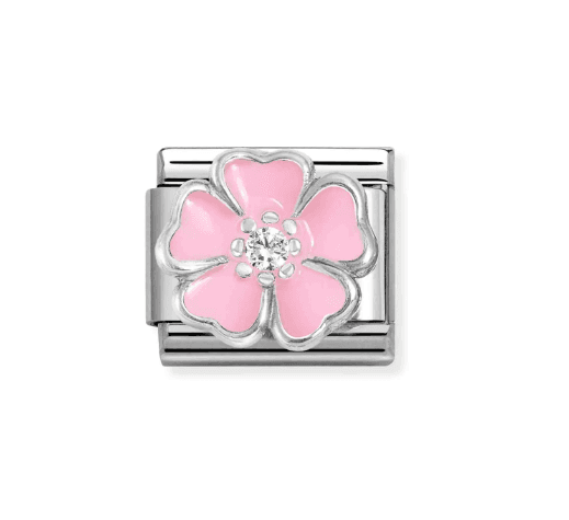 NOMINATION -   LINK COMPOSABLE ARGENTO FIORE ROSA GRANDE