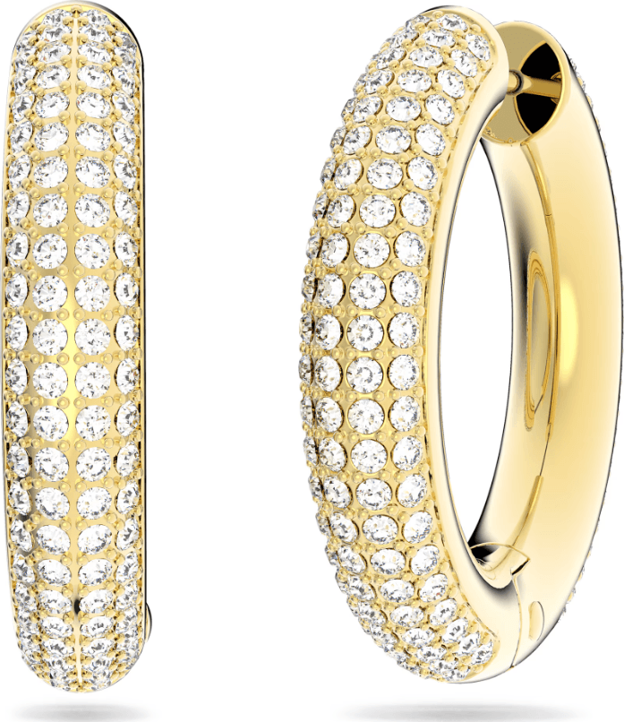 SWAROVSKI -  Orecchini a cerchio Dextera Medi, Bianchi, Placcato color oro in Orecchini Alba Gioielli - Casoria, commercioVirtuoso.it