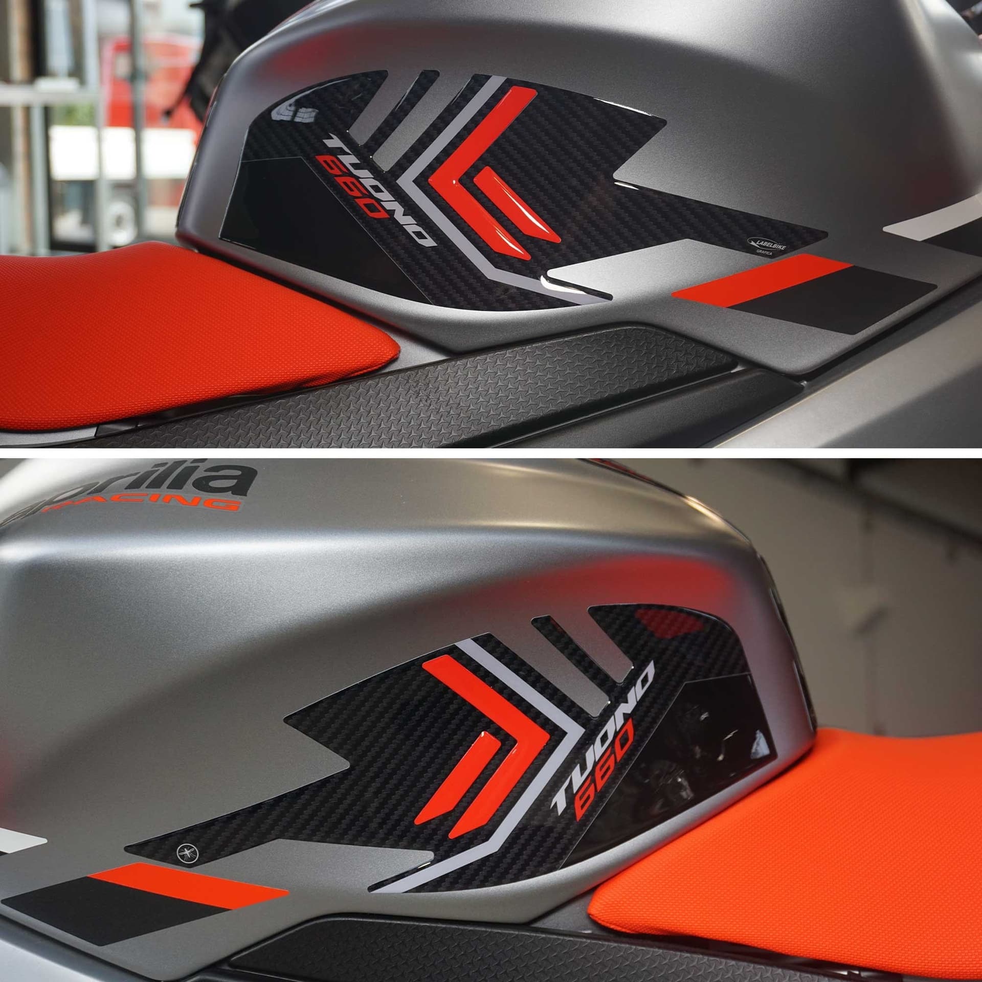 Kit completo adesivi 3D per moto compatibili con Aprilia Tuono 660 rosso 2021-23 in Decalcomanie adesivi e magneti LabelBike - Bibbiano, commercioVirtuoso.it