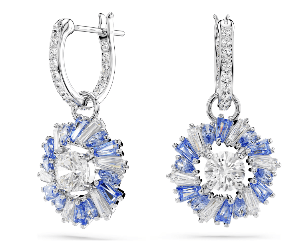 SWAROVSKI -  Orecchini pendenti Idyllia Fiore, Blu, Placcato rodio
