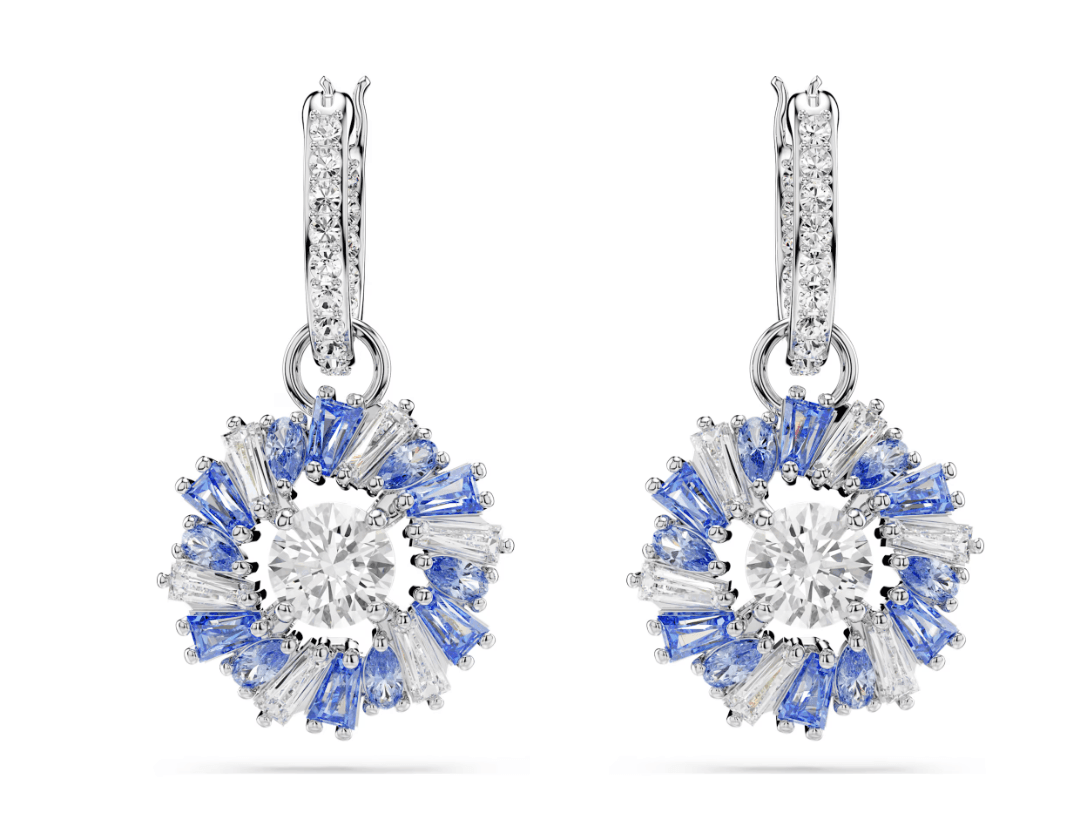 SWAROVSKI -  Orecchini pendenti Idyllia Fiore, Blu, Placcato rodio in Orecchini Alba Gioielli - Casoria, commercioVirtuoso.it