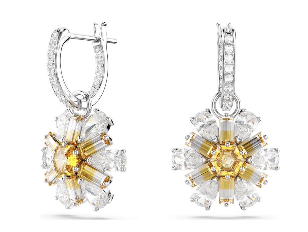 SWAROVSKI -  Orecchini pendenti Idyllia Fiore, Gialli, Placcato rodio