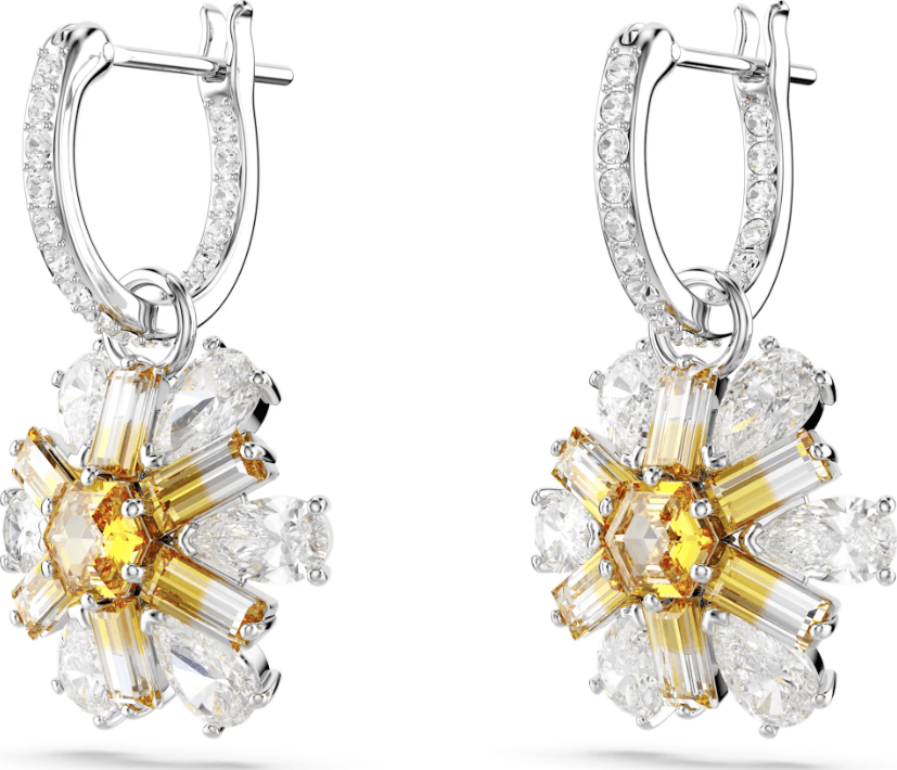SWAROVSKI -  Orecchini pendenti Idyllia Fiore, Gialli, Placcato rodio in Orecchini Alba Gioielli - Casoria, commercioVirtuoso.it