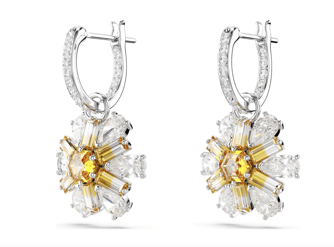 SWAROVSKI -  Orecchini pendenti Idyllia Fiore, Gialli, Placcato rodio in Orecchini Alba Gioielli - Casoria, commercioVirtuoso.it