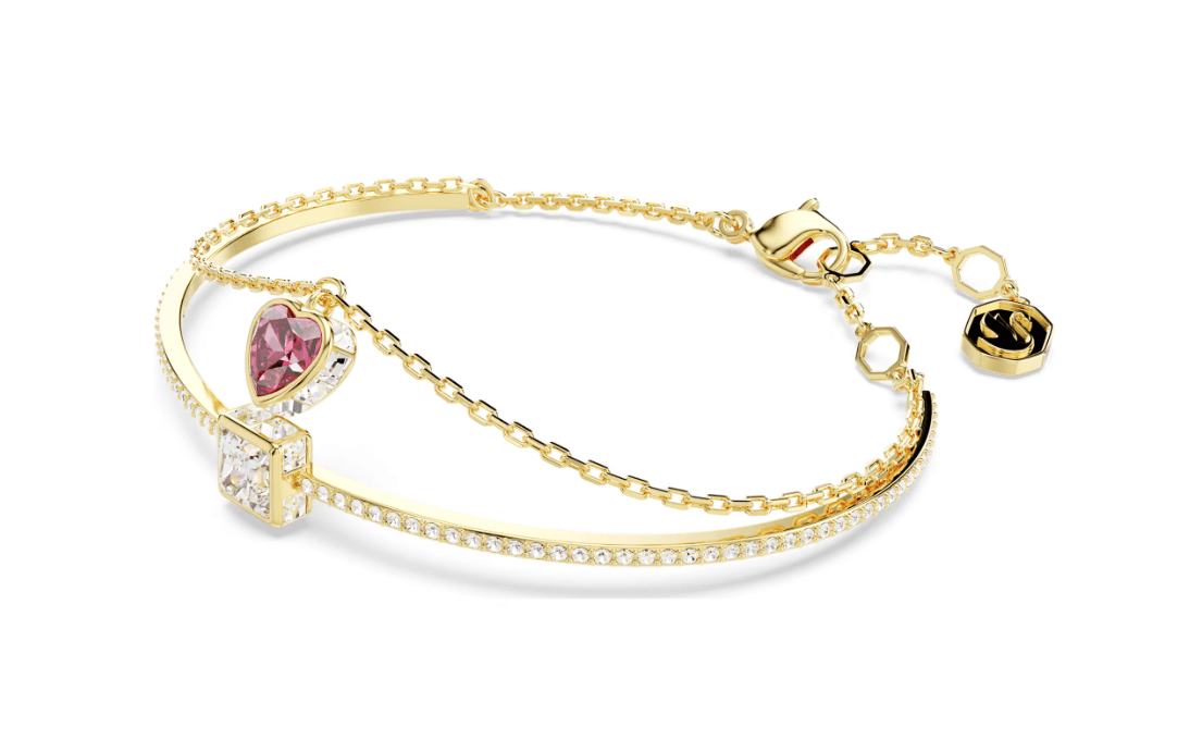 SWAROVSKI - Bracciale rigido Chroma Cuore, Rosso, Placcato color oro in Bracciali Alba Gioielli - Casoria, commercioVirtuoso.it