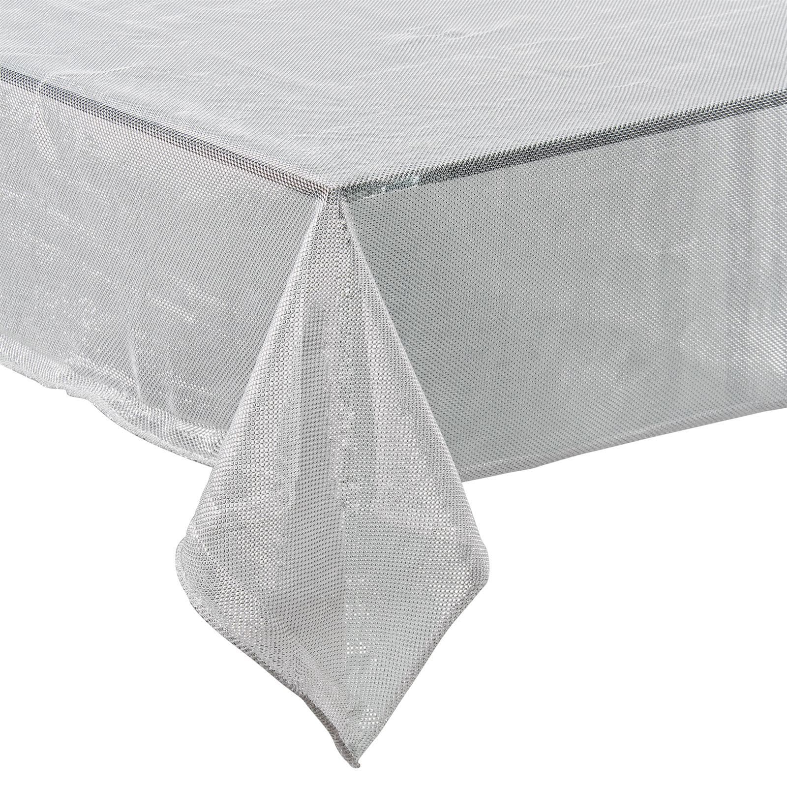 Tovaglia rory argento 145 x 300 cm decorazione natalizia tavolo 12 posti - 4