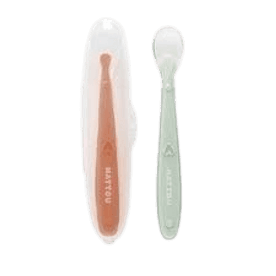 Nattou - Set 2 Cucchiai in silicone con Custodia - 2