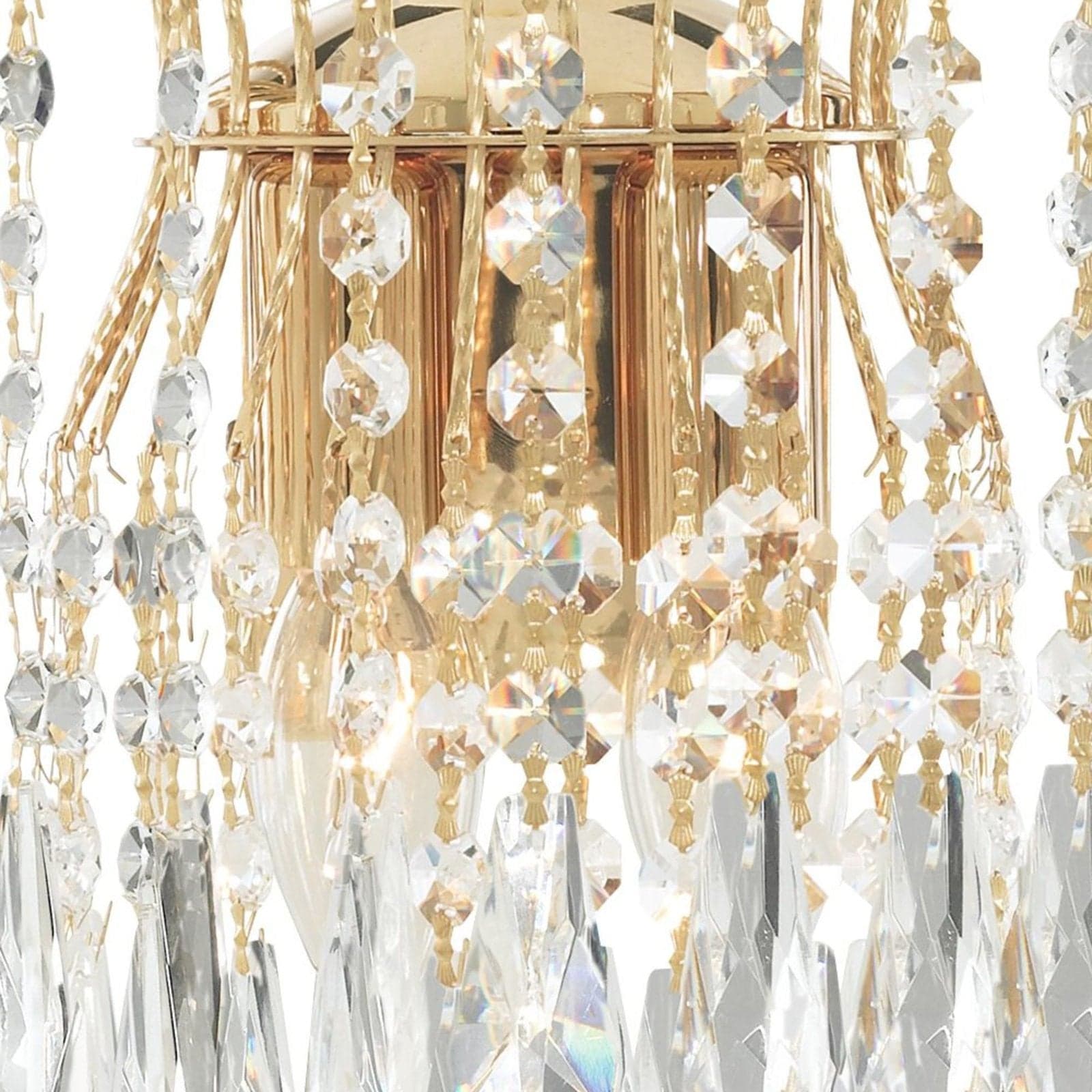 Applique Classica Waterfall Acciaio Oro Cristallo 2 Luci E14 in Applique LuceArt - Montecorvino Pugliano, commercioVirtuoso.it