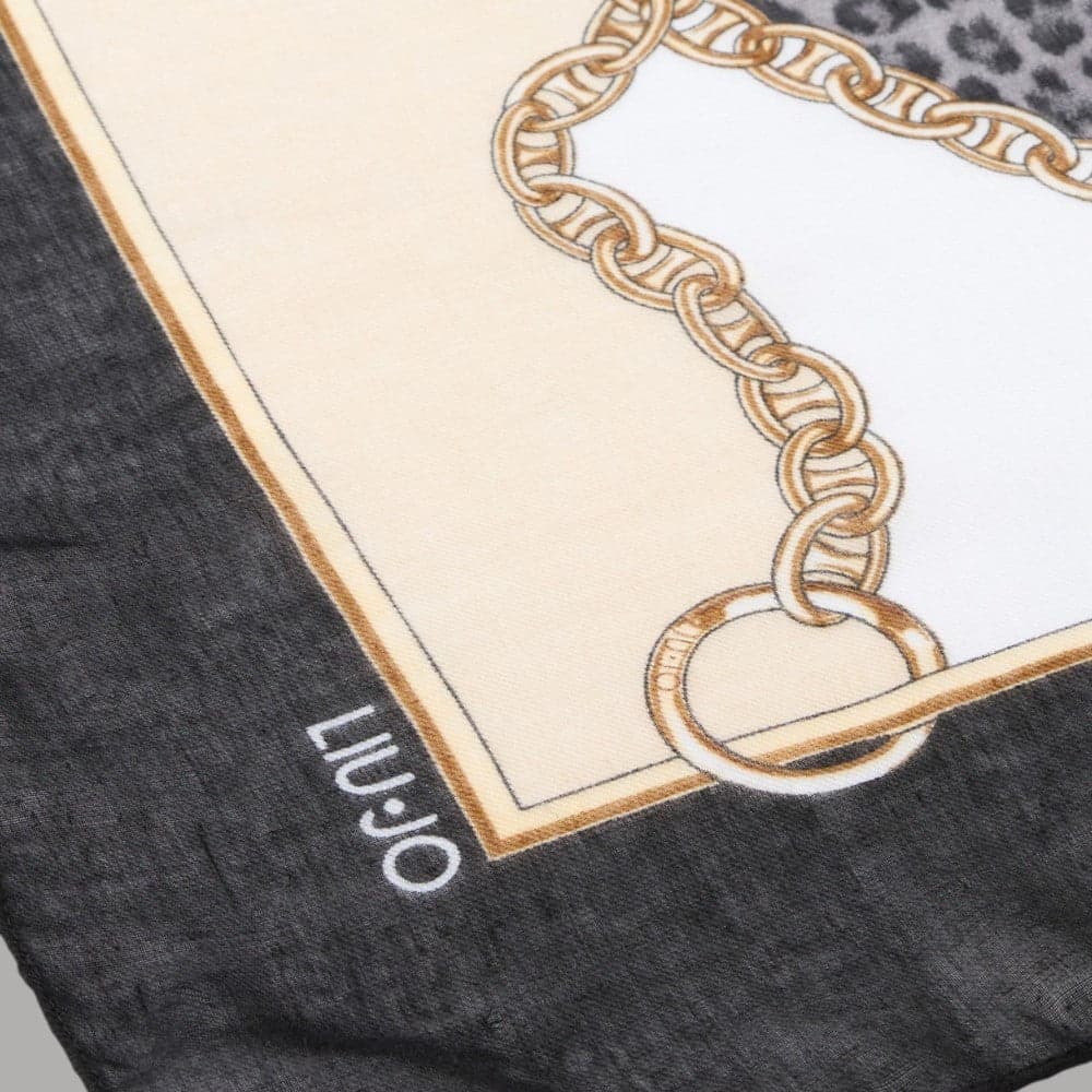 Liu Jo foulard animalier nero 120X12 2F5074T0300-22222 in Sciarpe Prodotti di Classe - Nocera Superiore, commercioVirtuoso.it
