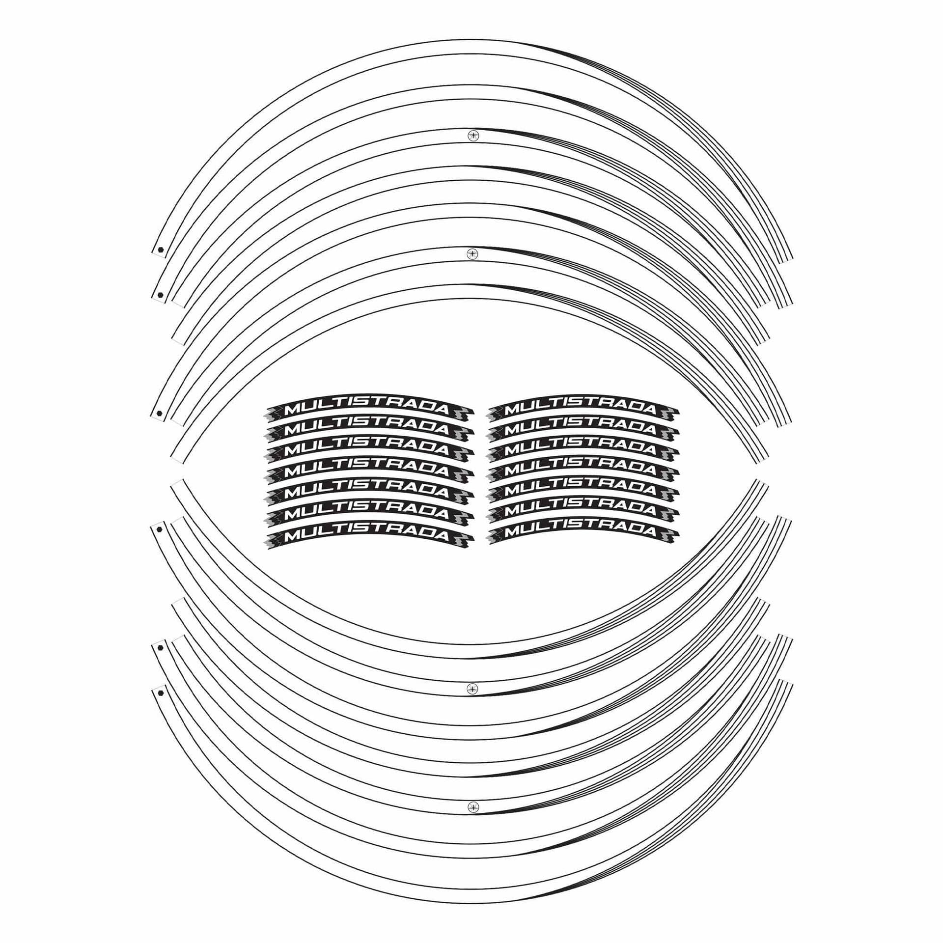Kit strisce adesive cerchi ruote moto 17" compatibili con Ducati Multistrada in Decalcomanie adesivi e magneti LabelBike - Bibbiano, commercioVirtuoso.it