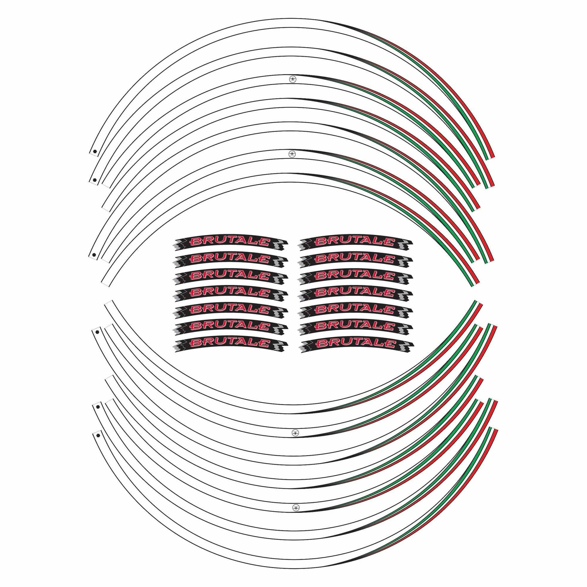 Kit strisce adesive cerchi ruote moto 17" compatibili con MV Agusta Brutale in Decalcomanie adesivi e magneti LabelBike - Bibbiano, commercioVirtuoso.it