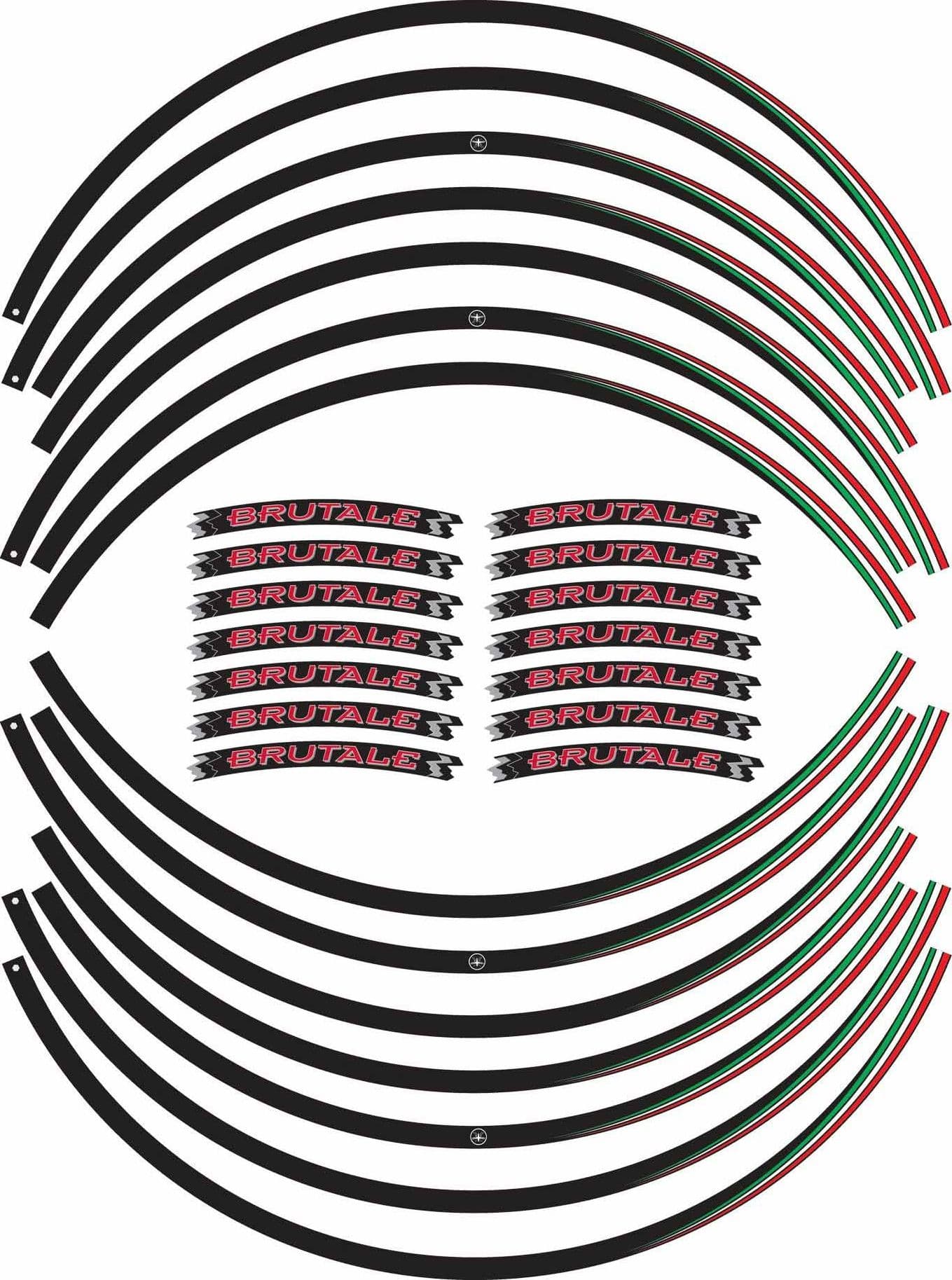 Kit strisce adesive cerchi ruote moto 17" compatibili con MV Agusta Brutale in Decalcomanie adesivi e magneti LabelBike - Bibbiano, commercioVirtuoso.it