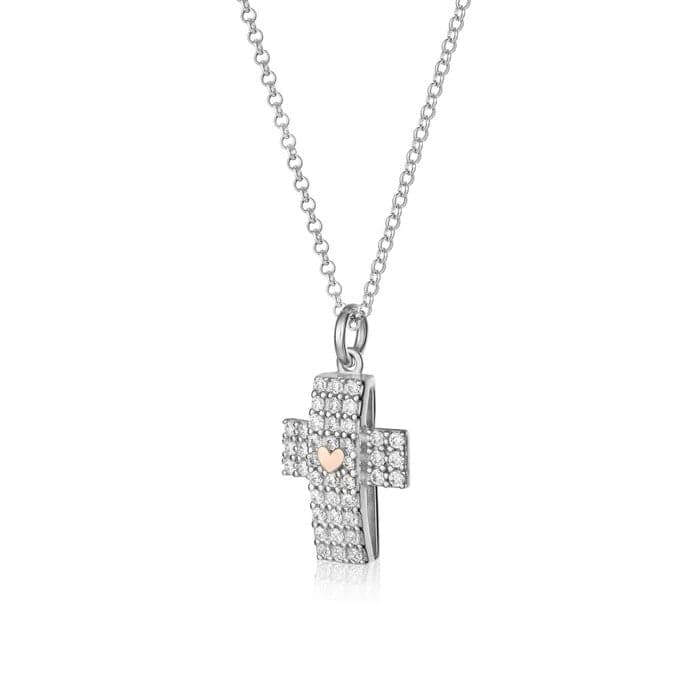 ROBERTO GIANNOTTI - COLLANA CROCE IN ARGENTO CON CUORE in Collane Alba Gioielli - Casoria, commercioVirtuoso.it