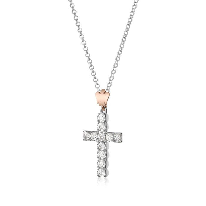 ROBERTO GIANNOTTI - COLLANA CROCE IN ARGENTO E ANGELO in Collane Alba Gioielli - Casoria, commercioVirtuoso.it