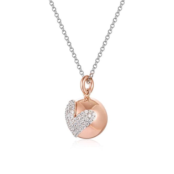 ROBERTO GIANNOTTI - COLLANA CHIAMA ANGELI IN ARGENTO ROSATO E CUORE DI ZIRCONI in Collane Alba Gioielli - Casoria, commercioVirtuoso.it