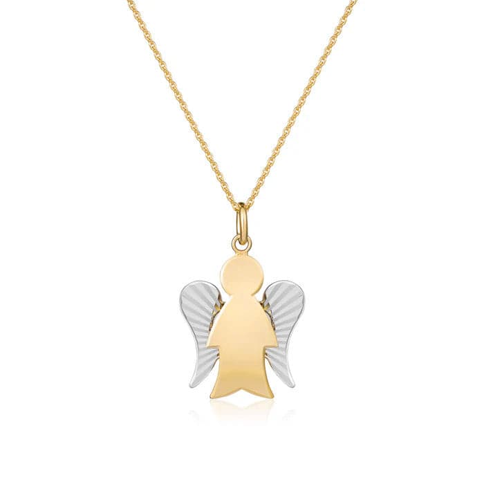 ROBERTO GIANNOTTI - COLLANA CON ANGELO IN ORO GIALLO E ALI DIAMANTATE in Collane Alba Gioielli - Casoria, commercioVirtuoso.it