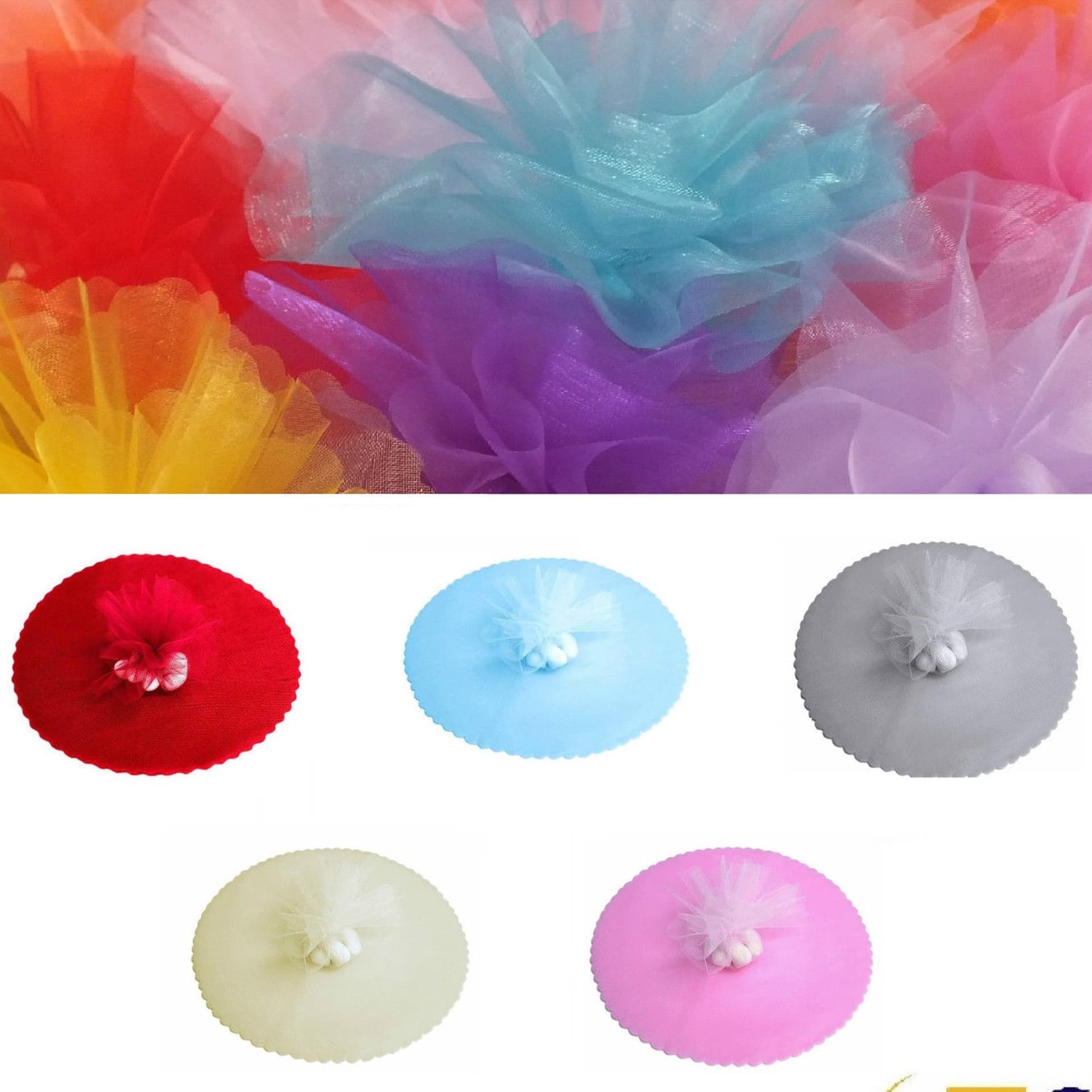 50 VELI TULLE PER BOMBONIERE TONDO ORGANZA MATRIMONI BATTESIMI LAUREE CONFETTI in Bomboniere Trade Shop italia - Napoli, commercioVirtuoso.it