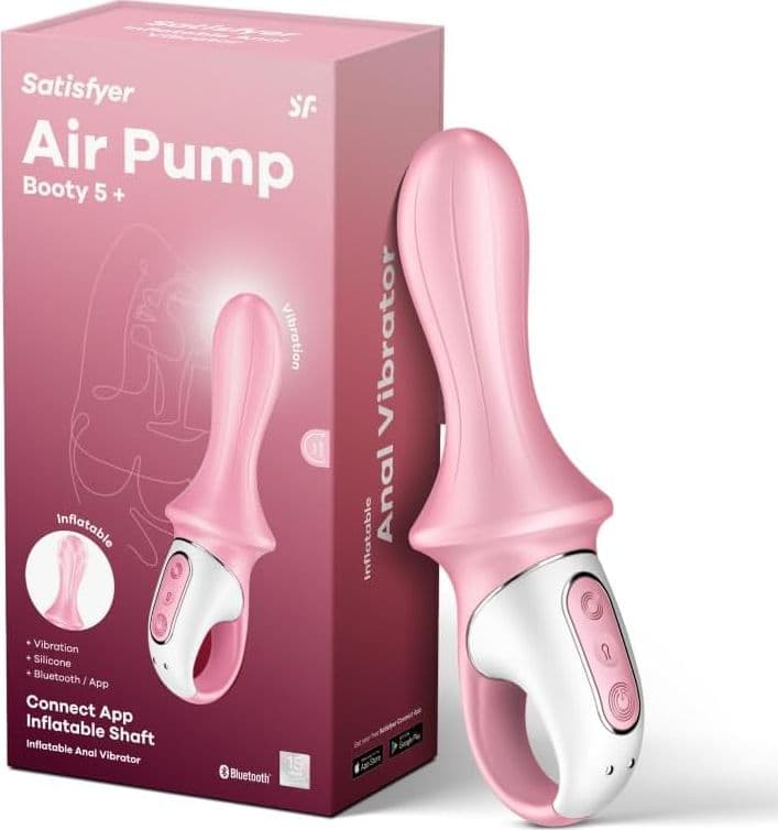 Satisfyer Air Pump Booty 5+ rosa plug gonfiabile app 12 vibrazioni IPX7 USB in prodotto Erosdom - Palmi, commercioVirtuoso.it