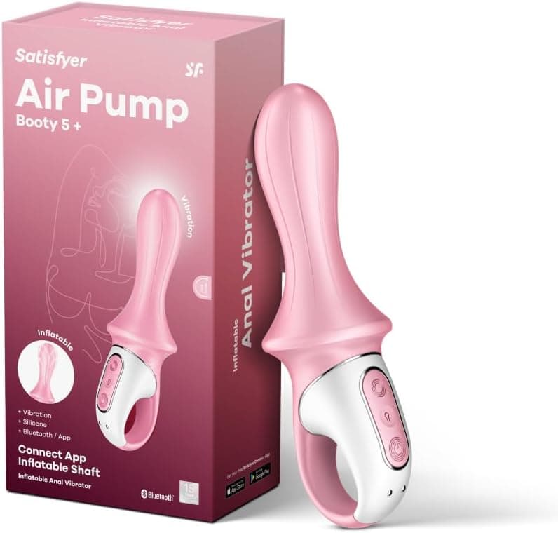 Satisfyer Air Pump Booty 5+ rosa plug gonfiabile app 12 vibrazioni IPX7 USB in prodotto Erosdom - Palmi, commercioVirtuoso.it