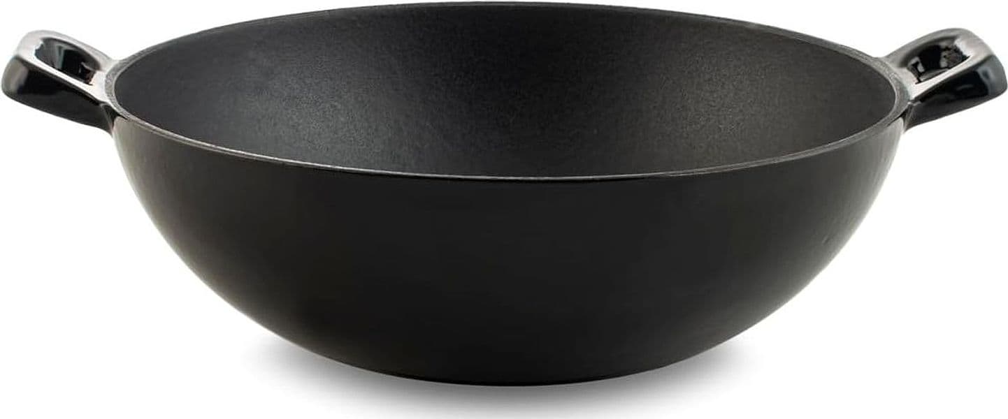 Wok 2 manici in ghisa smaltata cm 24