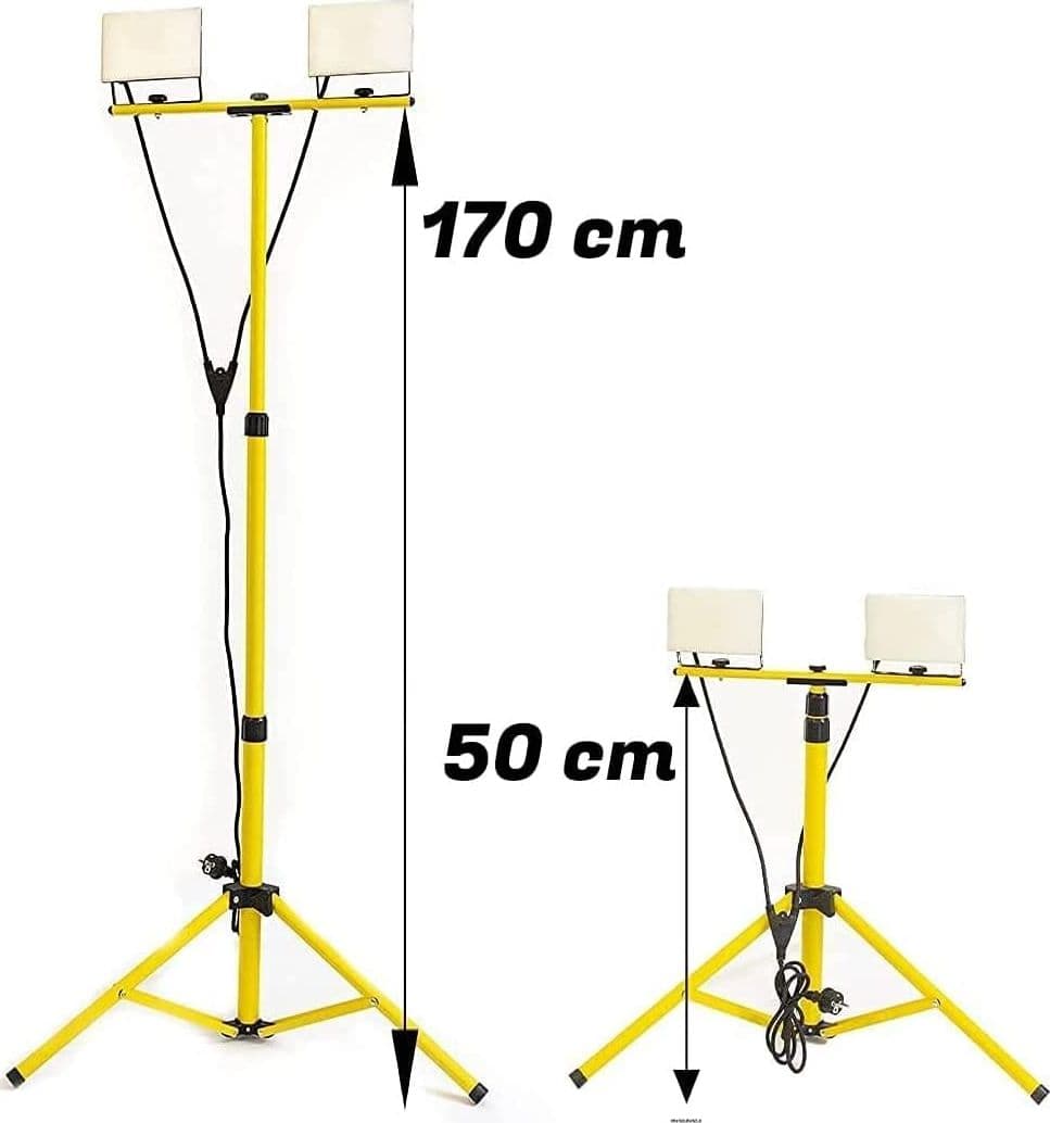 KIT 2 PROIETTORI TYNEE PC 30W 4000K CABLIATI CON TREPIEDE - ElettroWatt.eu