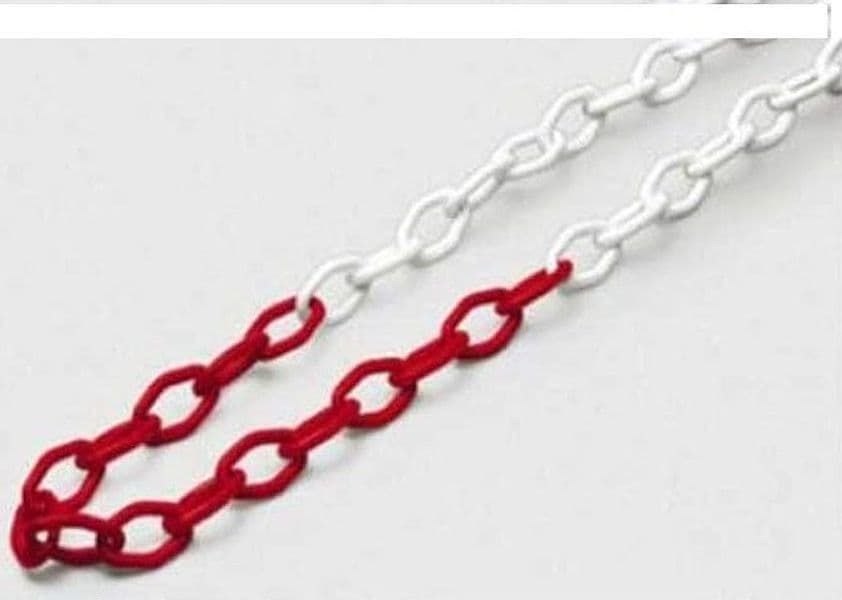 PROMAX - CATENA SEGNALETICA BIANCA E ROSSA IN PLASTICA 25 METRI + 10 ANELLI