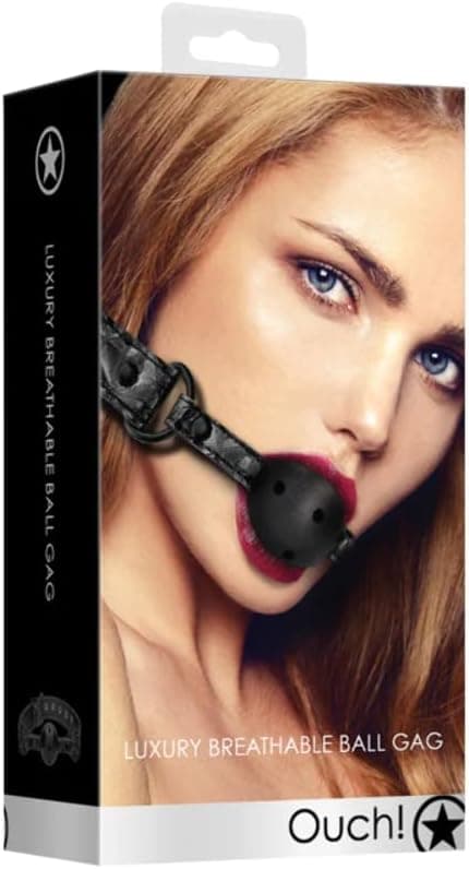 Gag Lusso Ouch! nero pelle PU regolabile morso bondage fetish BDSM in prodotto Erosdom - Palmi, commercioVirtuoso.it