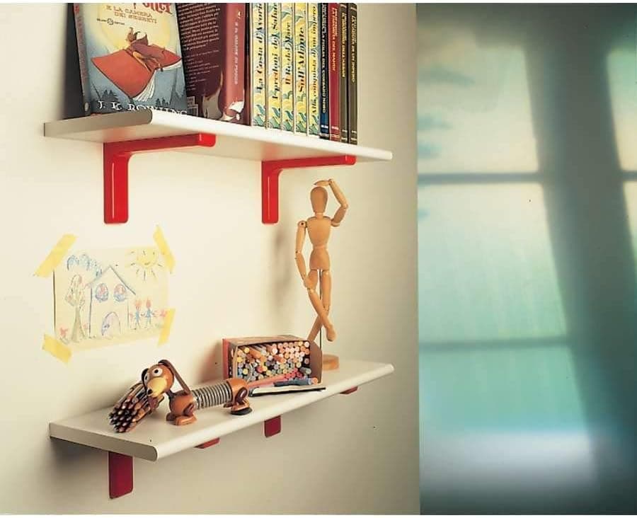 Reggi mensola per arredo in acciaio con copertura in plastica, kit con viti e tasselli in Mensole da muro La Zappa - Altamura, commercioVirtuoso.it