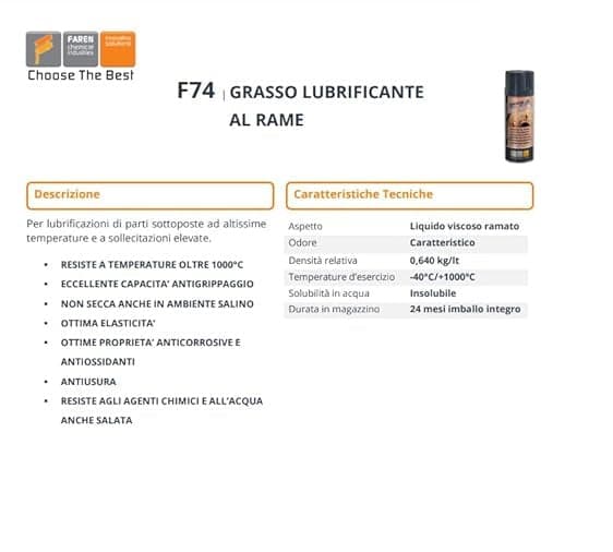FAREN - F74 GRASSO RAME ALTE TEMP.400 in Lubrificanti Stockdoc - Terni, commercioVirtuoso.it