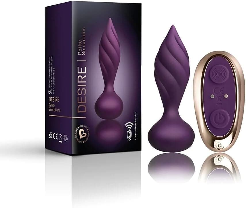 Rocks-Off Desire plug anale vibrazioni telecomando viola ricaarica USB e IPX7 in prodotto Erosdom - Palmi, commercioVirtuoso.it