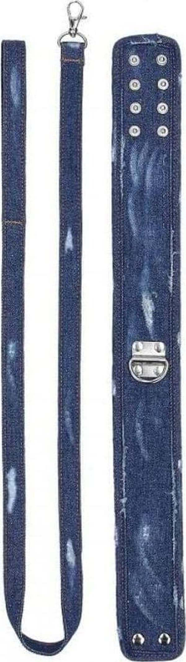 Collare con guinzaglio Denim blu Ouch! Bondage Fetish role play in prodotto Erosdom - Palmi, commercioVirtuoso.it