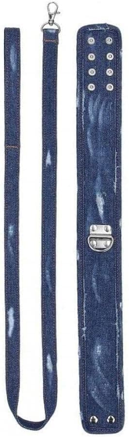 Collare con guinzaglio Denim blu Ouch! Bondage Fetish role play in prodotto Erosdom - Palmi, commercioVirtuoso.it