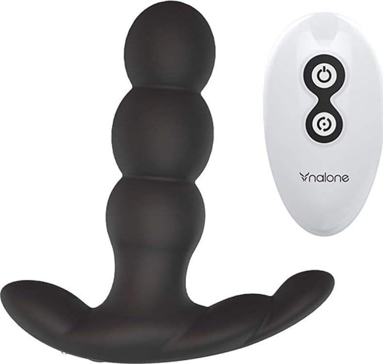 Nalone Pearl vibratore prostatico anale rotante nero telecomando USB waterproof in prodotto Erosdom - Palmi, commercioVirtuoso.it