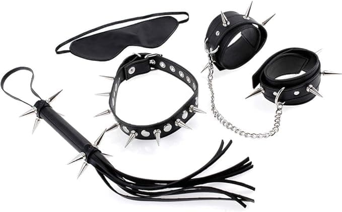Rockhard bondage Kit set bondage fetish manette collare maschera frusta pelle PU in prodotto Erosdom - Palmi, commercioVirtuoso.it