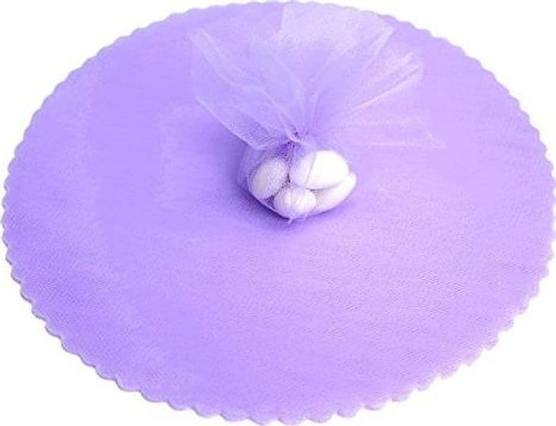 50 VELI TULLE PER BOMBONIERE TONDO ORGANZA MATRIMONI BATTESIMI LAUREE CONFETTI - 15