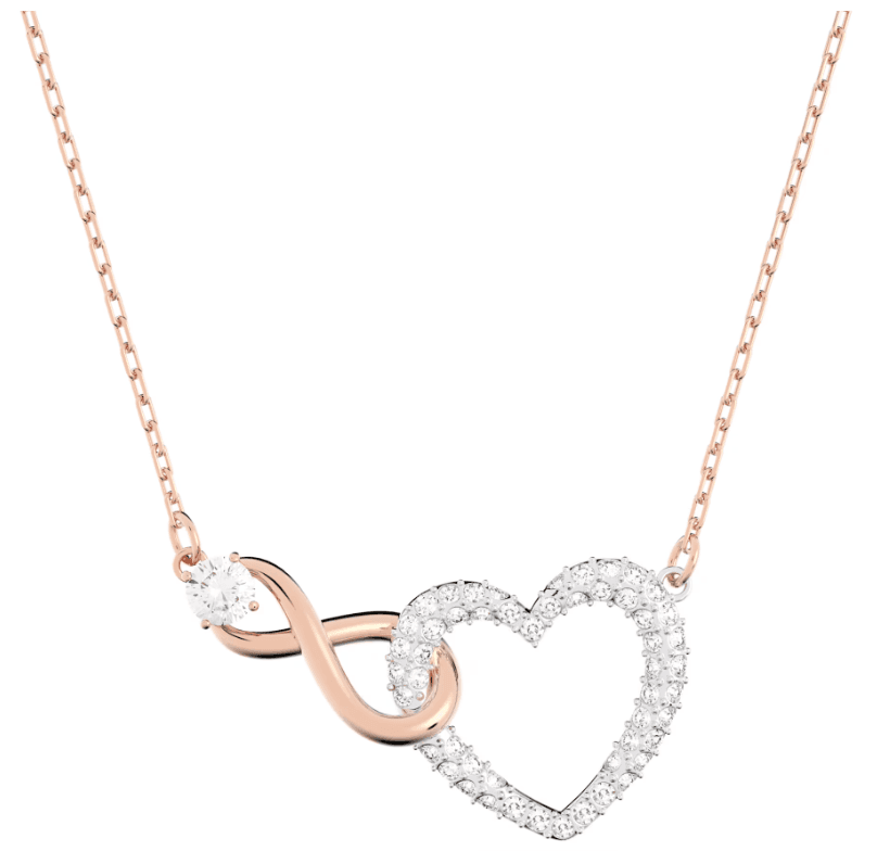 SWAROVSKI - Collana Swarovski Infinity Infinito e cuore, Bianca, Mix di finiture
