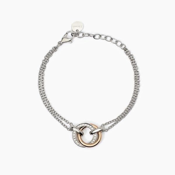 2Jewels - Bracciale in acciaio 316L PVD rosato cristalli in Bracciali Alba Gioielli - Casoria, commercioVirtuoso.it