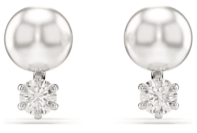 SWAROVSKI - Orecchini a lobo Matrix Perla Bianca Placcato rodio in Orecchini Alba Gioielli - Casoria, commercioVirtuoso.it