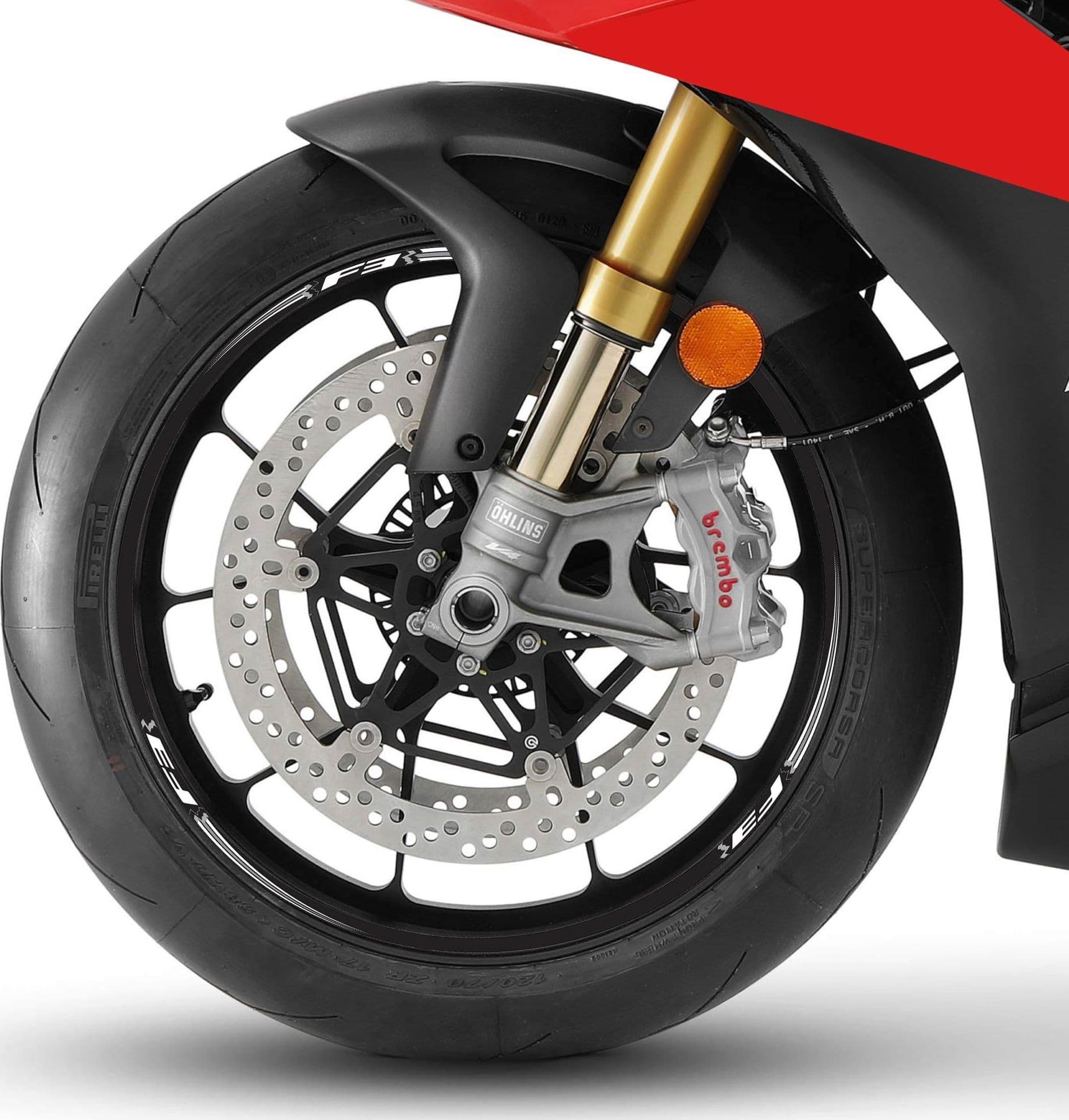 Kit strisce adesive per cerchi F3 ruote 17" compatibili con moto Mv Agusta F3 in Decalcomanie adesivi e magneti LabelBike - Bibbiano, commercioVirtuoso.it