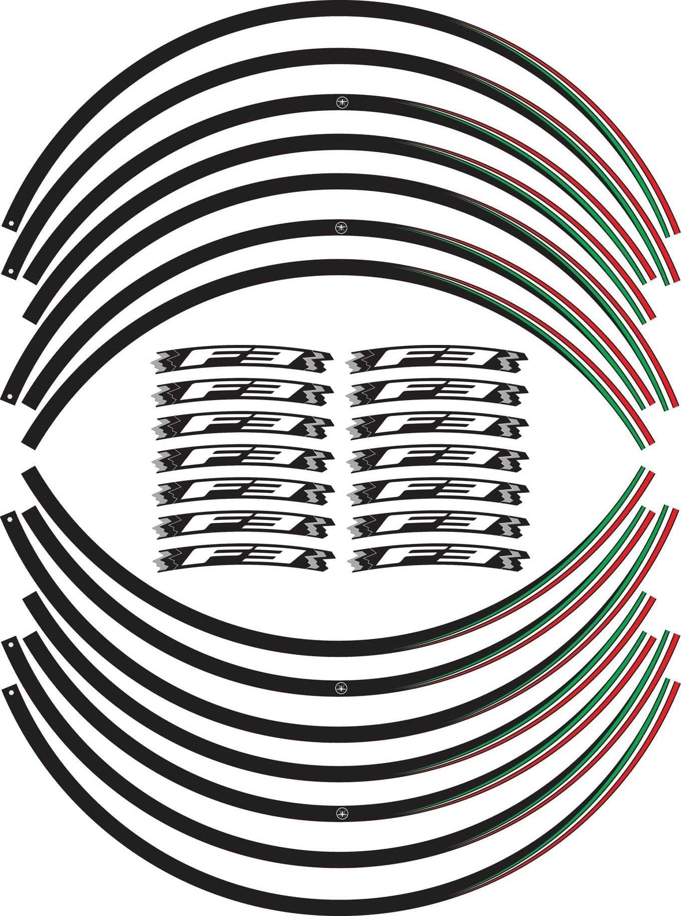 Kit strisce adesive per cerchi F3 ruote 17" compatibili con moto Mv Agusta F3 in Decalcomanie adesivi e magneti LabelBike - Bibbiano, commercioVirtuoso.it
